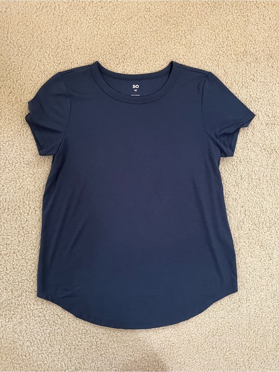 SO Tops - NWOT SO Short Sleeve Scoop Neck Blue Shirt